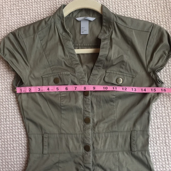 Military style cotton sheath dress - Picture 2 of 7